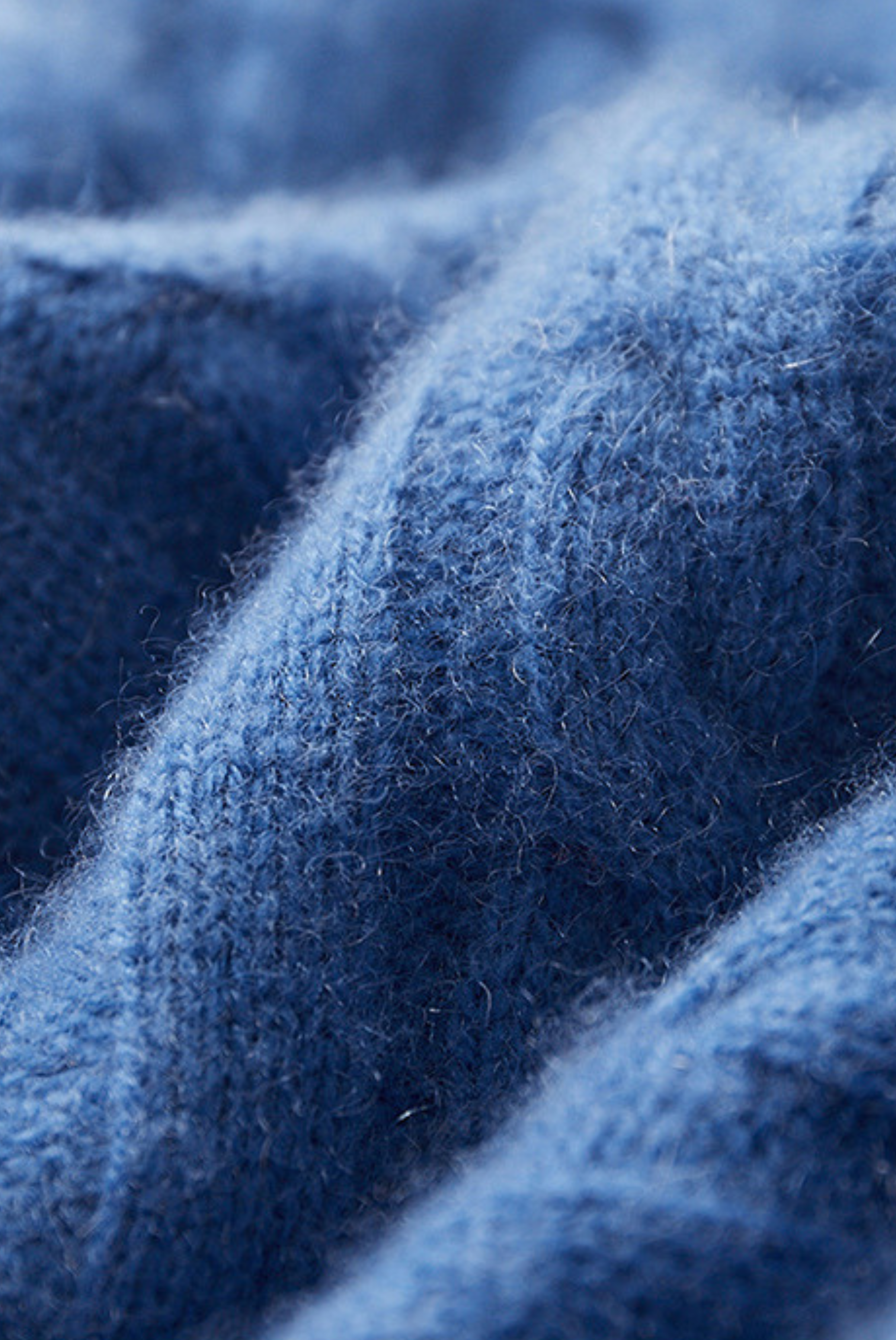 Blue Cashmere Zip-Up Jacket