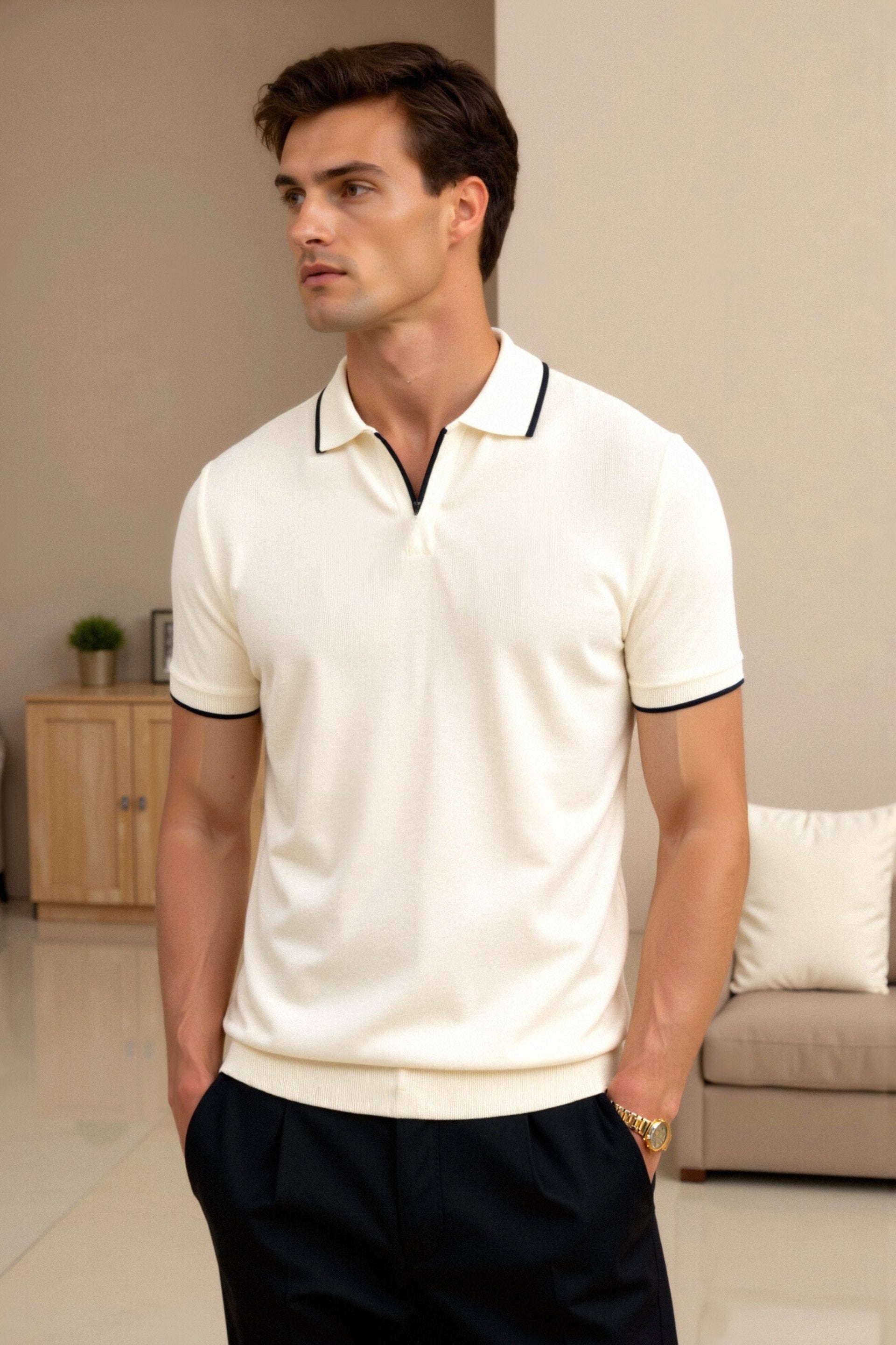 LINEA Contrast Slim Fitted Polo