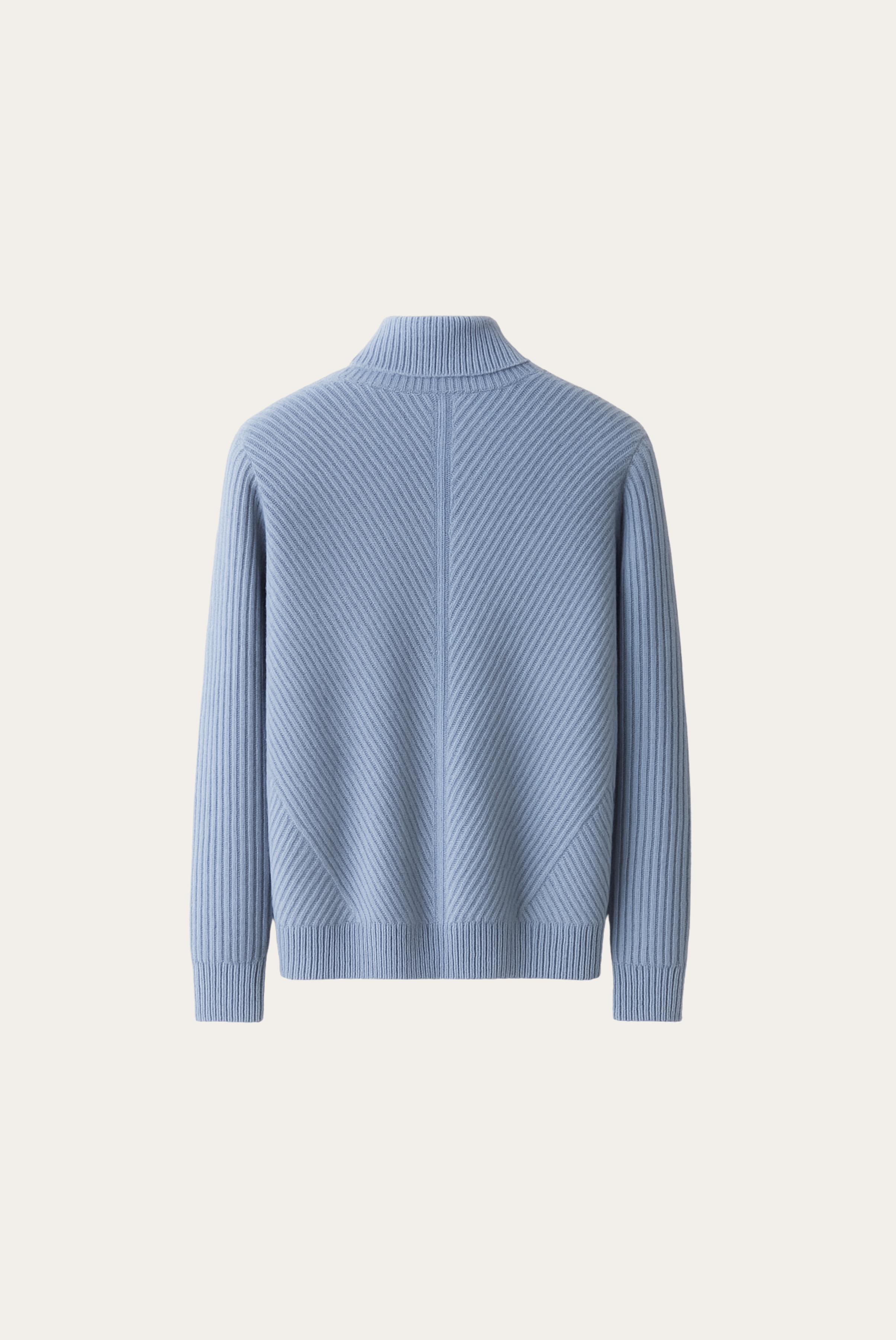 Blue Ribbed Cashmere Sweater