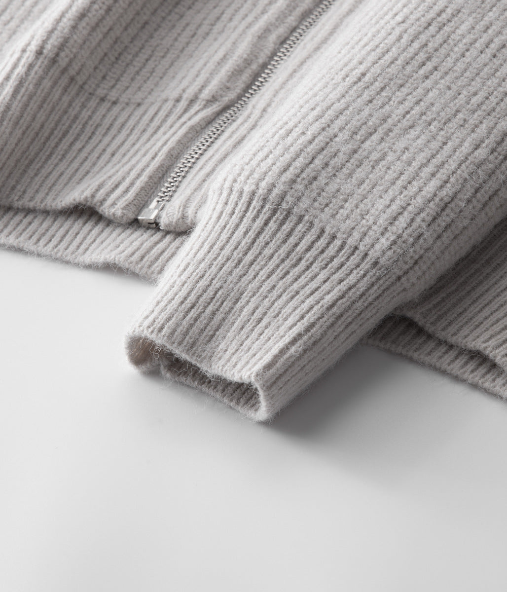 100% Merino Wool ZIPPED CARDIGAN